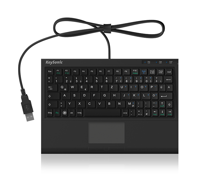 KeySonic ACK-3410 Mini-Tastatur mit Touchpad USB US Schwarz