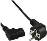 InLine - Stromkabel - CEE 7/7 (M) gewinkelt bis IEC 60320 C13 links gewinkelt - 50cm - Schwarz (Packung mit 60) (B-16752M)