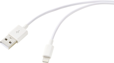 Renkforce USB-Kabel USB 2.0 USB-A Stecker, Apple Lightning Stecker 2.00 m Weiß (frosted) RF-5724086 (RF-5724086)