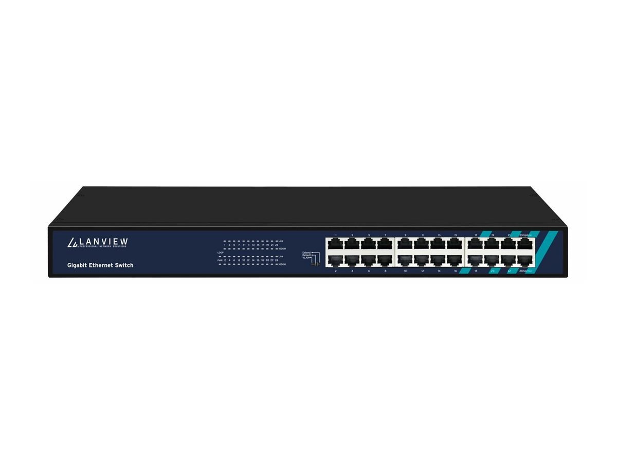 Lanview LVN-1UMOUNT-24PORT-1G 24-Port Gigabit Smart Switch Schwarz