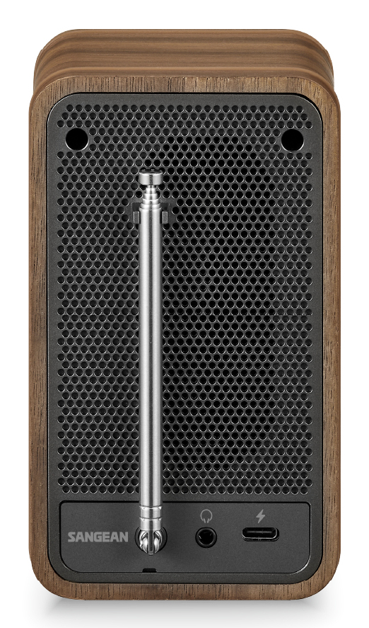 Sangean DDR-8 Tragbares DAB+/FM-Radio mit Bluetooth, OLED-Display und Echtholz-Nussbaum-Gehäuse, Walnuss