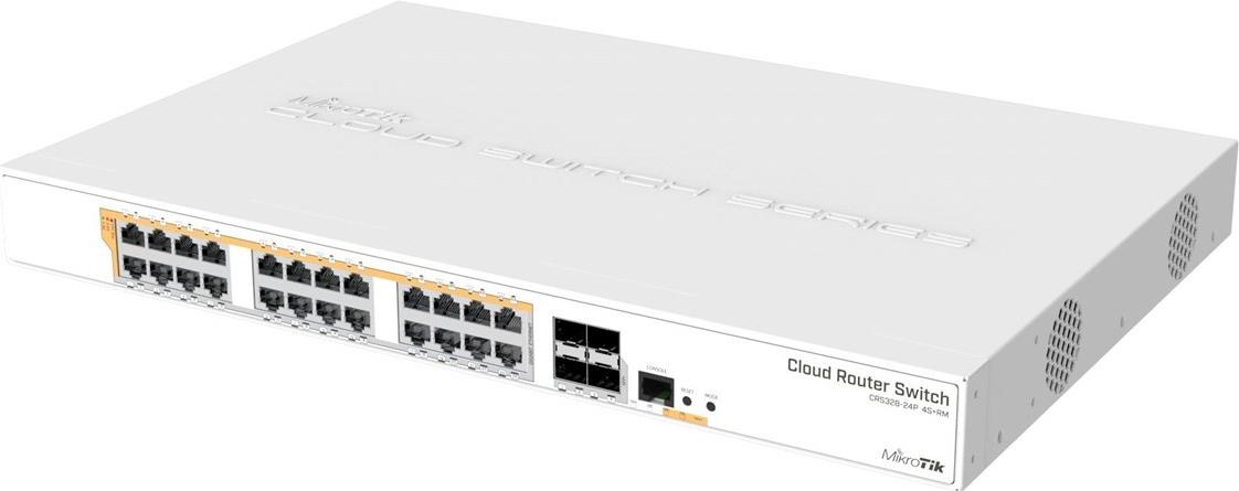 MikroTik Cloud Router Switch CRS328-24P-4S+RM 28 Ports Gigabit Ethernet PoE+ Weiß