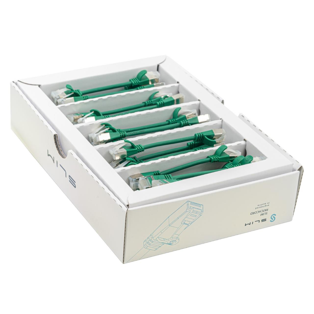 Wirewin SLIM SLIM-LS-K6A 0.1 GN 50 CAT 6a Netzwerkkabel 0,1 m Grün