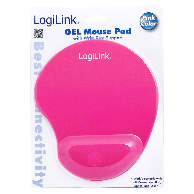 LogiLink GEL Mauspad mit Handgelenkauflage Pink