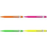 CARAN D'ACHE Druckkugelschreiber 849 POPLINE FLUO, pink Strichstärke: M, Strichfarbe: blau, sechseckiger Schaft aus - 1 Stück (849.090)