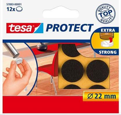 tesa Protect Filzgleiter, weiß, Durchmesser: 22 mm selbstklebend, zum Schutz empfindlihcer Untergründe (57893-00000-00)