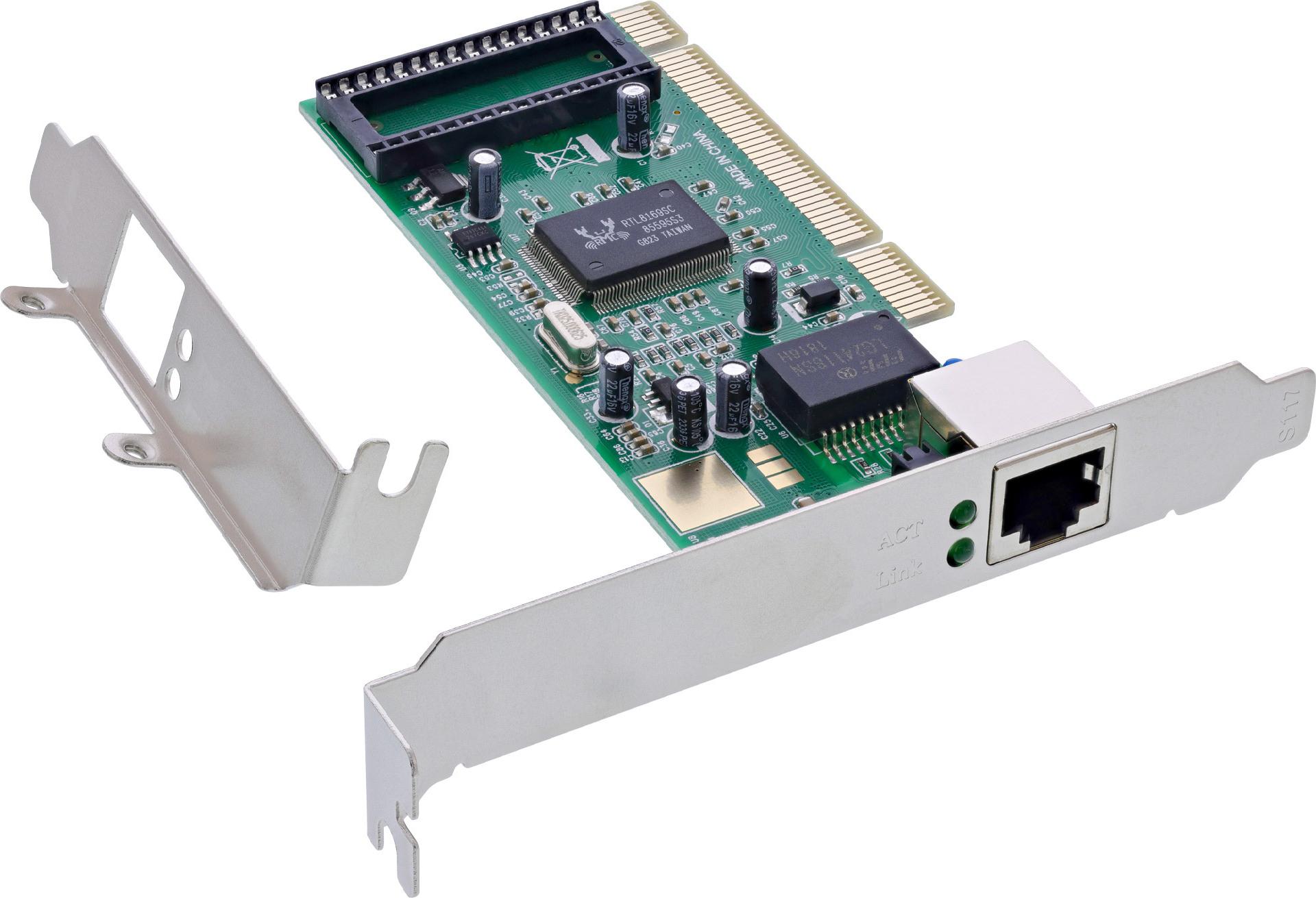 InLine Gigabit Netzwerkkarte, PCI, 1 Gbps, Low-Profile