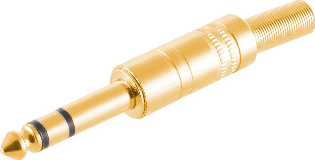S/CONN maximum connectivity Klinkenstecker Stereo 6,3mm, Metall, vergoldet (50200-G)