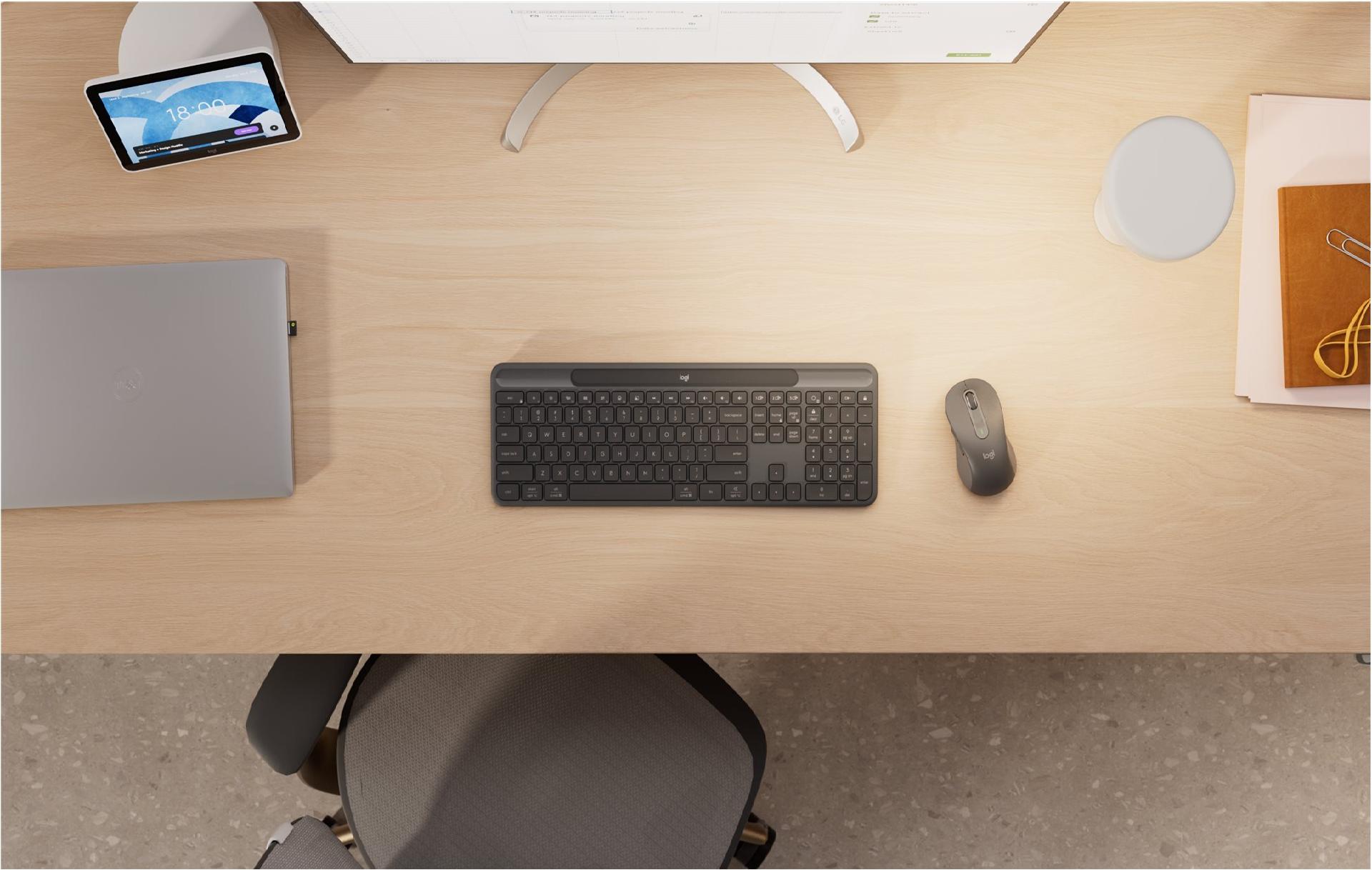 Logitech Signature Slim Solar+ K980 for Business Kabellose Tastatur QWERTZ Deutsch Graphite