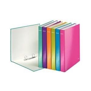LEITZ Ringbuch WOW, DIN A4, Hartpappe, violett 2 D-Ring-Mechanik, Überbreite, Rückenbreite: 40 mm, Ring - 1 Stück (4241-00-62)