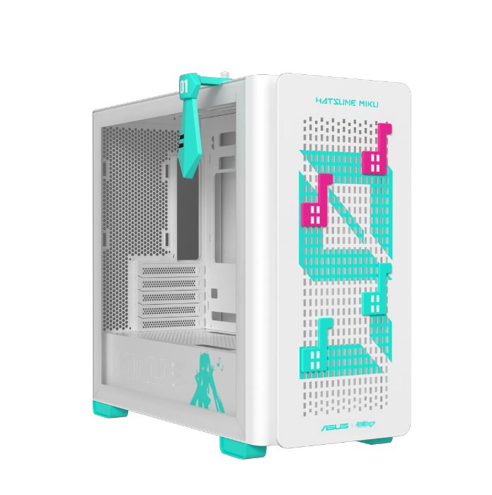 ASUS A23 Hatsune Miku Edition PC-Gehäuse, Micro-ATX, Glasfenster, Weiß/Türkis (90DC00K3-B09010)