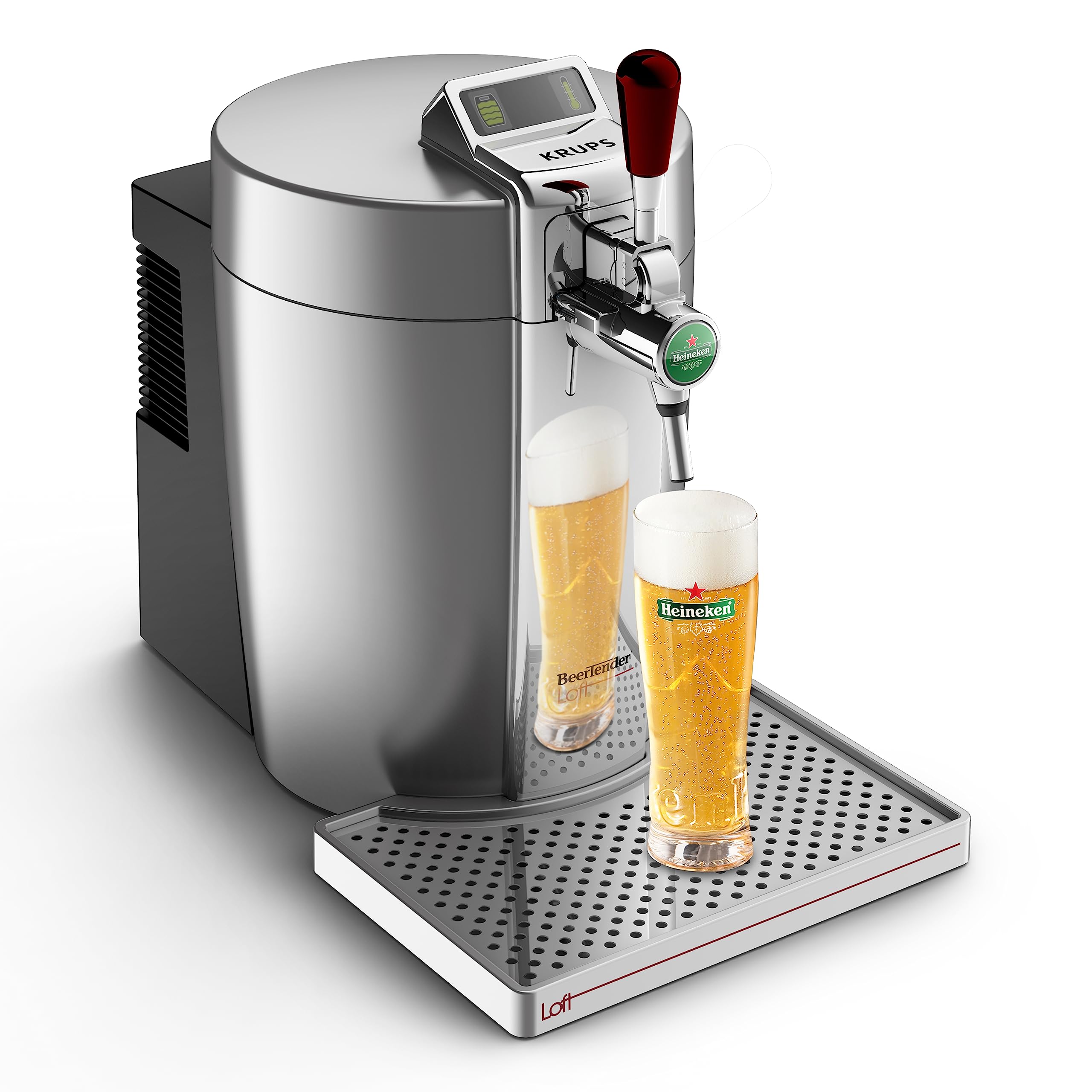 Krups VB700E00 Beertender Loft Edition Bierzapfgerät 5 l Silber/Chrom
