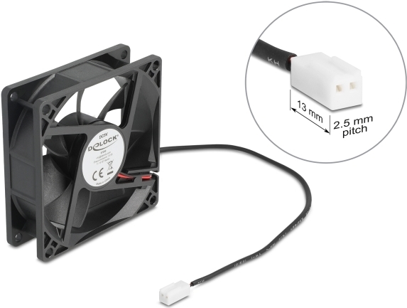 Delock Axiallüfter 5 V DC 80 x 80 25 mm schwarz (67290)