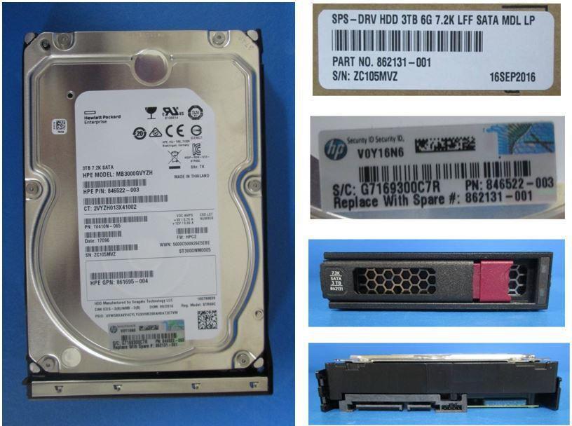HPE DRV HDD 3TB 6G 7.2K LFF SATA (861688-S21)
