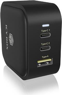 3 Port Steckerladegerät mit USB Power Delivery, 65 Watt, 2x Type-C®, 1x Type-A Anschluss, EU, UK, US Stecker (IB-PS103-PD)