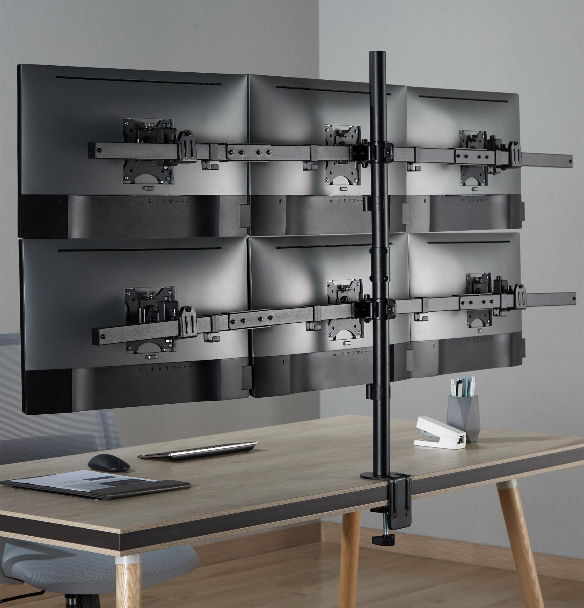 InLine Tischhalterung 23108I für 6 LCD-/LED-Displays bis 32" max. 7kg Schwarz