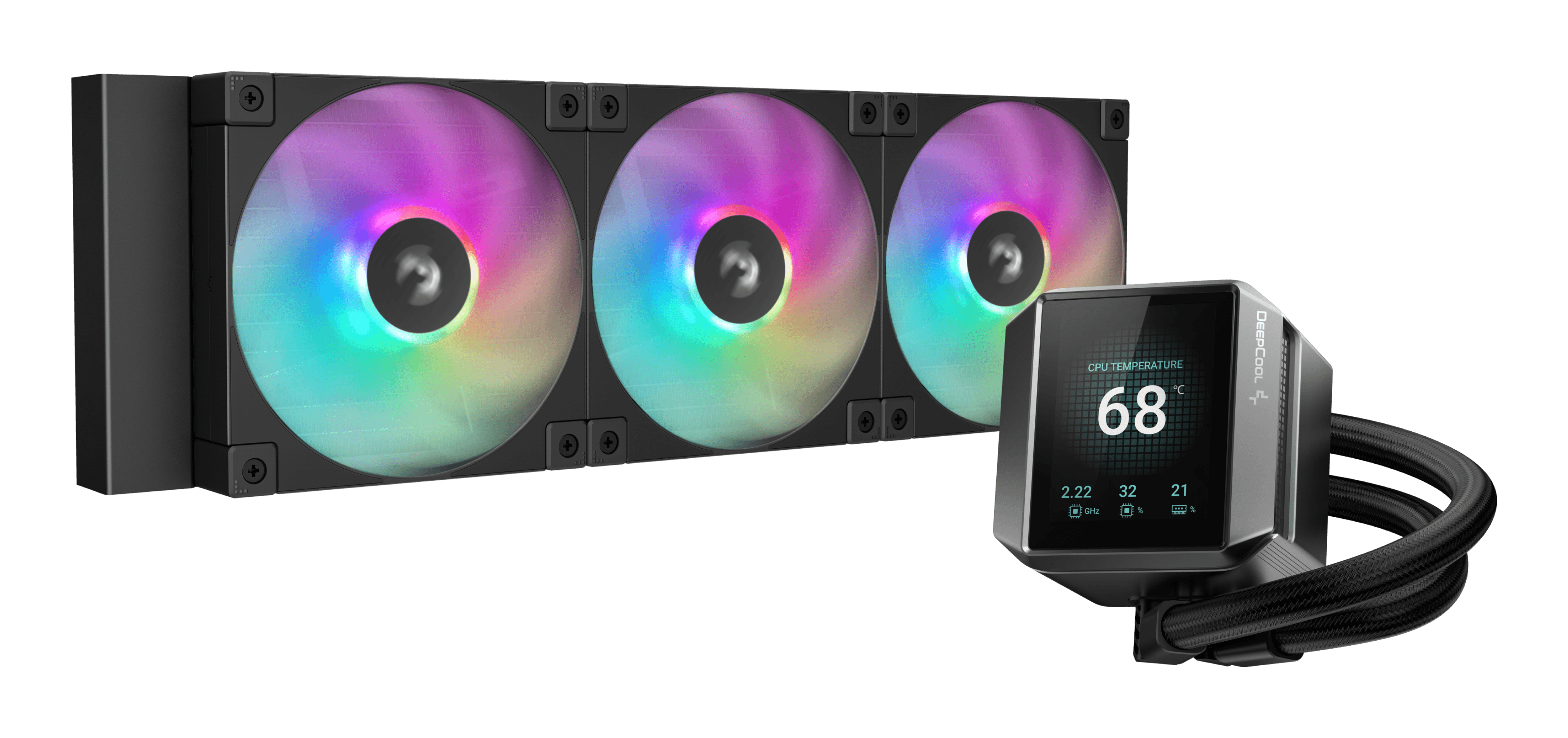 DeepCool MYSTIQUE 360 ARGB Prozessor-Flüssigkeitskühler 360 mm Schwarz