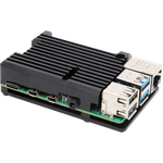 Joy-IT Aluminiumgehäuse „BLOCK" für Raspberry Pi 4 B - Großer Kühlkörper Schutz gegen Stöße und Hitze Joy-IT / Aluminiumgehäuse für Raspberry Pi 4 B / Schwarz / Abmessungen: 87 x 15.5 x 56mm / Besonderheiten: Großer Kühlkörper & Schutz gegen Stöße und Hitze (RB-AlucaseP4+07)