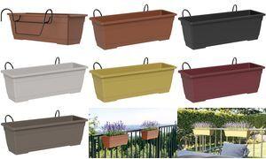 tera Blumenkasten-Set "Birka", inkl. Halter, terrakotta Kasten aus recyceltem Kunststoff, Blumenkastenhalter aus - 1 Stück (33170080001)