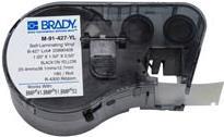 Brady, M-91-427-YL, selbstlaminierendes Vinyl, Gelb/Transparent, 25,4 x 12,7(38,1) mm, permanent, für Kabeldurchmesser von 4-8mm (180 E.) (131573)