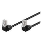 Wentronic Goobay CAT 5e Patchkabel 2x 90° gewinkelt, F/UTP, Schwarz, 5 m - CCA Kupfergemisch, 2x RJ45-Stecker 90° (8P8C) (96081)