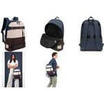 BESTLIFE Urban Notebook-Rucksack COL SKATE, blau/beige/braun mit gepolsterten Tragegurten und Tragegriff, Fach für - 1 Stück (BB-3552BK)