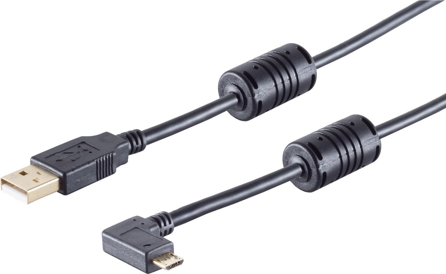 S-Conn 13-10001 USB Kabel 1 m USB 2.0 USB A Micro-USB B Schwarz (13-10001)