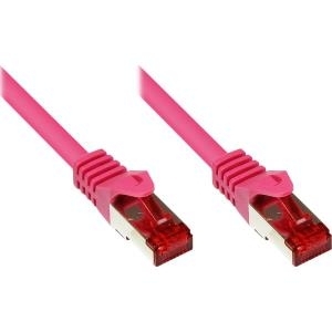 RNS® Patchkabel mit Rastnasenschutz, Cat. 6, S/FTP, PiMF, PVC, 250MHz, magenta, 10m, Good Connections (8060-100M)