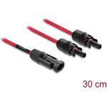 Delock DL4 Solar Splitter Kabel 1 x Stecker zu 2 Buchse 30 cm rot (90707)