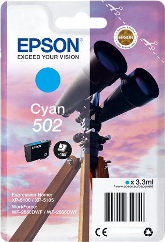 EPSON Singlepack Cyan 502 Ink SEC (C13T02V24020)