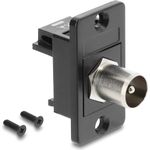 DELOCK Panel Mount IEC Stecker zu F Buchse schwarz (91204)
