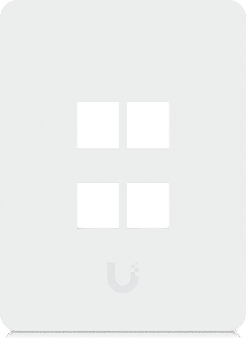 Ubiquiti Universal keystone wall plate clean, customizable finish. 4P (UACC-WP-KEYSTONE-V-4P)