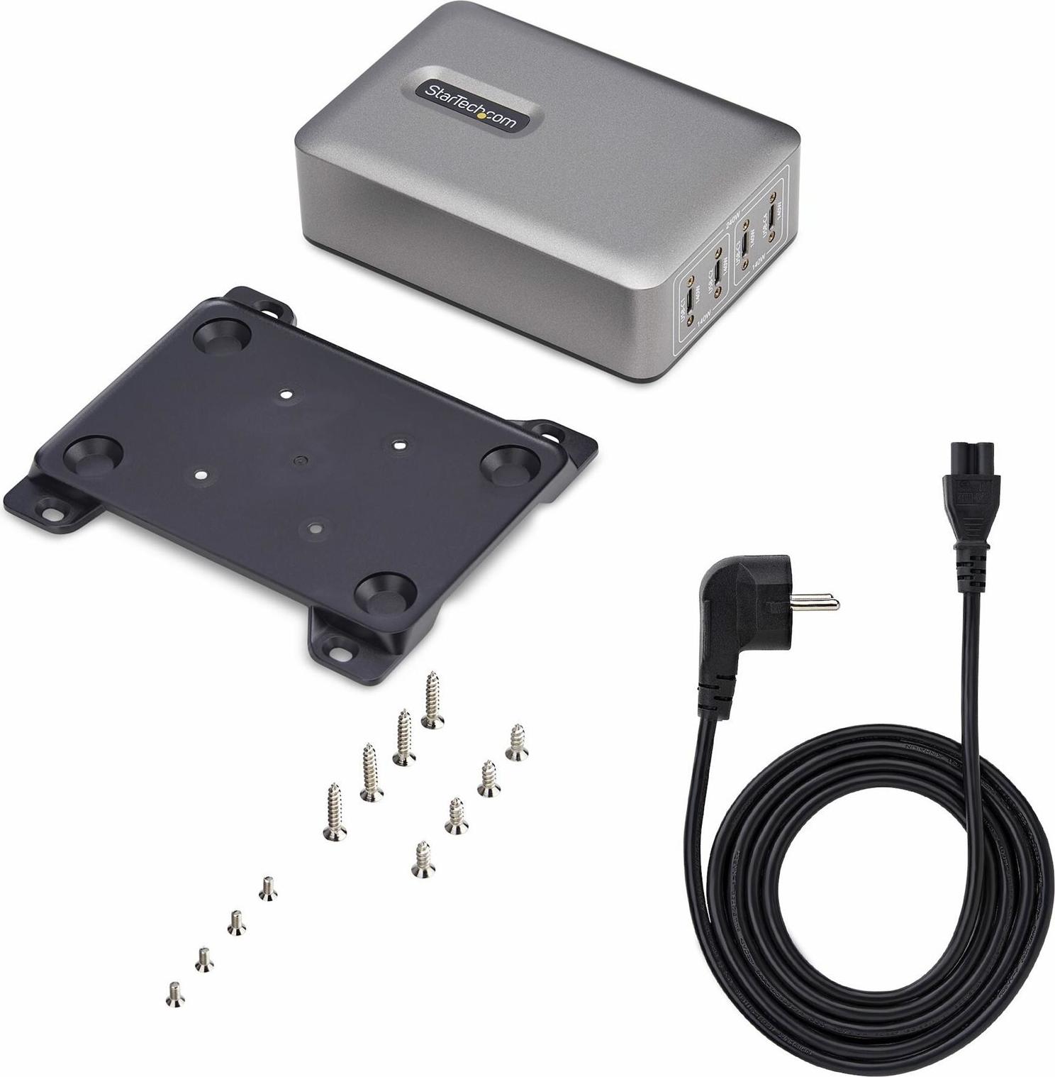 Startech 4-Port USB-C Charger 240W Total Single Port 140W EPR Netzteil Grau