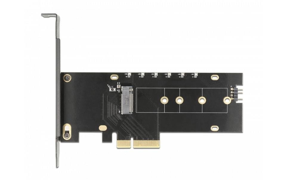Delock Speicher-Controller PCIe 4.0 x4 zu 1x M.2 NVMe Key M mit Kühlkörper und LED-Beleuchtung Low Profile Schwarz