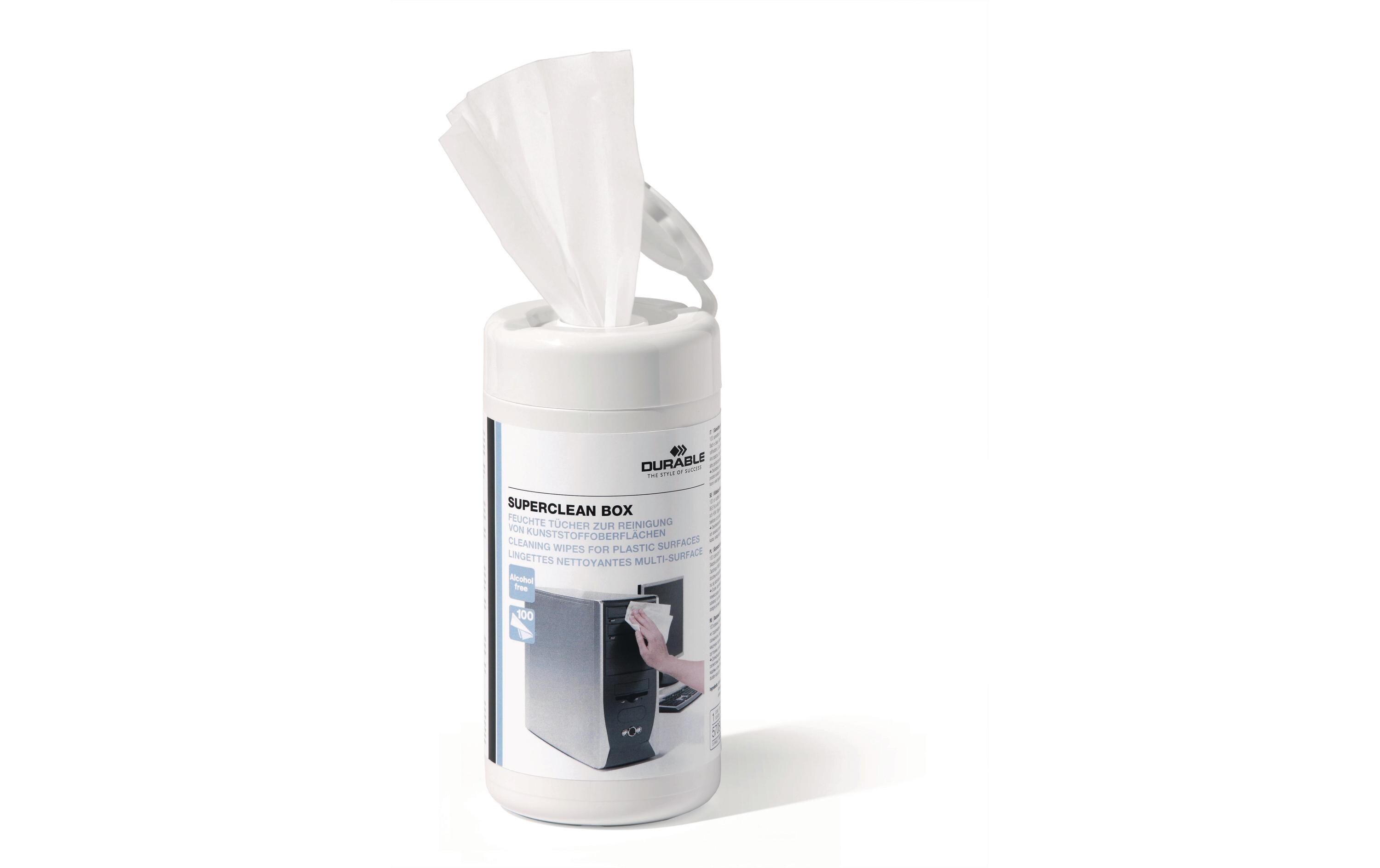 DURABLE Superclean Box Reinigungstücher 100 Stück Weiß