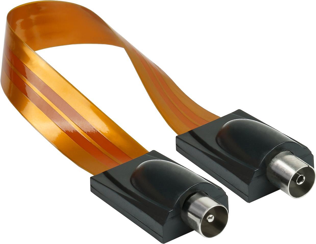 SAT/TV Fensterdurchführung High-Quality, IEC-/Koax-Stecker an Buchse, Gesamtlänge 26cm, flexible Län (S-FD26KSK)