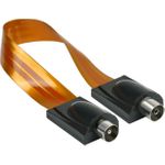 SAT/TV Fensterdurchführung High-Quality, IEC-/Koax-Stecker an Buchse, Gesamtlänge 26cm, flexible Län (S-FD26KSK)