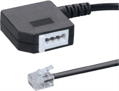 Basetech Western, Telefon (analog) Adapter [1x RJ11-Stecker 6p4c - 1x TAE-F-Buchse] 20.00 cm Schwarz (BT-1602102)