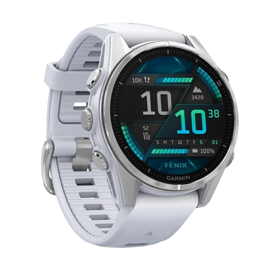 Garmin Fenix 8 43 mm AMOLED Sportuhr Steinweiss/Silber