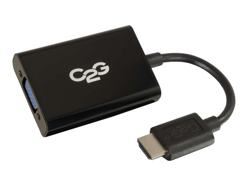 C2G HDMI to VGA and Stereo Audio Adapter Converter Dongle Schwarz