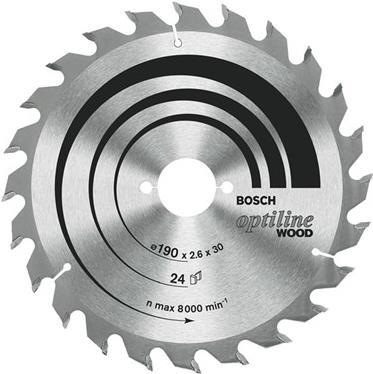 Bosch Kreissägeblatt Optiline Wood, 230 x 30 x 2,8 mm, 24 2608640627 Durchmesser: 230 x 30 mm Dicke:2.8 mm Sägeblatt (2608640627)