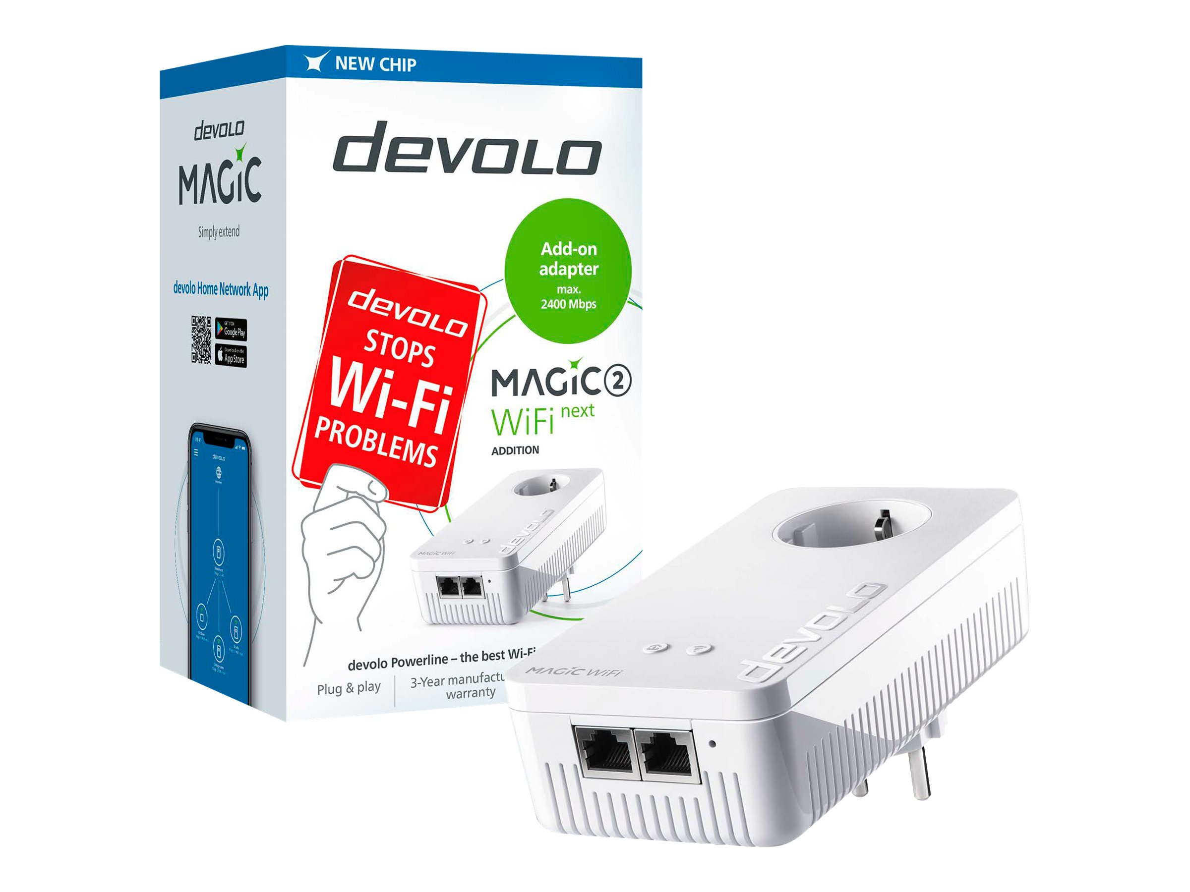 Devolo Magic 2 WiFi next Single Powerline-WLAN-Bridge 1200 Mbit/s Wi-Fi 5 Weiß