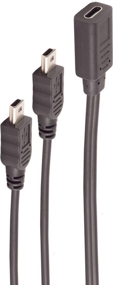 shiverpeaks BS13-20022 USB Kabel 0,3 m USB 2.0 USB C Mini-USB B Schwarz (BS13-20022)