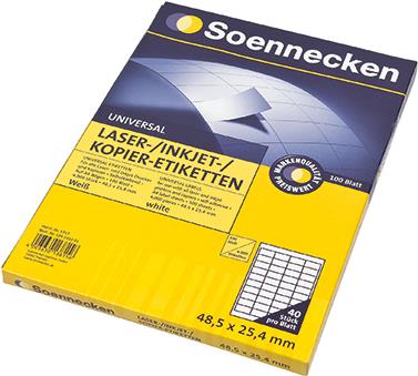 Soennecken Etikett 5757 48,5x25,4mm weiß 4.000 St./Pack. (5757)