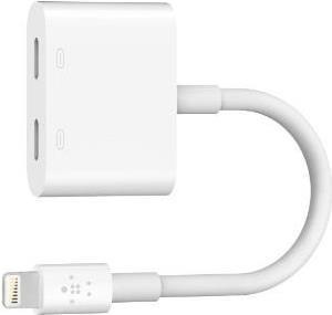 Belkin RockStar Lightning Audio-Ladeadapter Silver, für Apple iPhone 8/8 Plus/7/X,F8J198BTWHT, Blister (F8J198BTWHT)