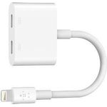 Belkin RockStar Lightning Audio-Ladeadapter Silver, für Apple iPhone 8/8 Plus/7/X,F8J198BTWHT, Blister (F8J198BTWHT)