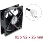 Delock Axiallüfter 48 V DC, 92 x 92 x 25 mm mit 2 Pin Lüfteranschluss schwarz (67447)
