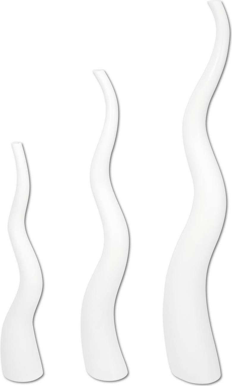 EUROPALMS Designvase WAVE-125, weiß (83011905)