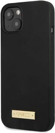 GUESS Hard Cover Silicone Logo Plate MagSafe Black, for iPhone 13, GUHMP13MSPLK (GUHMP13MSPLK)