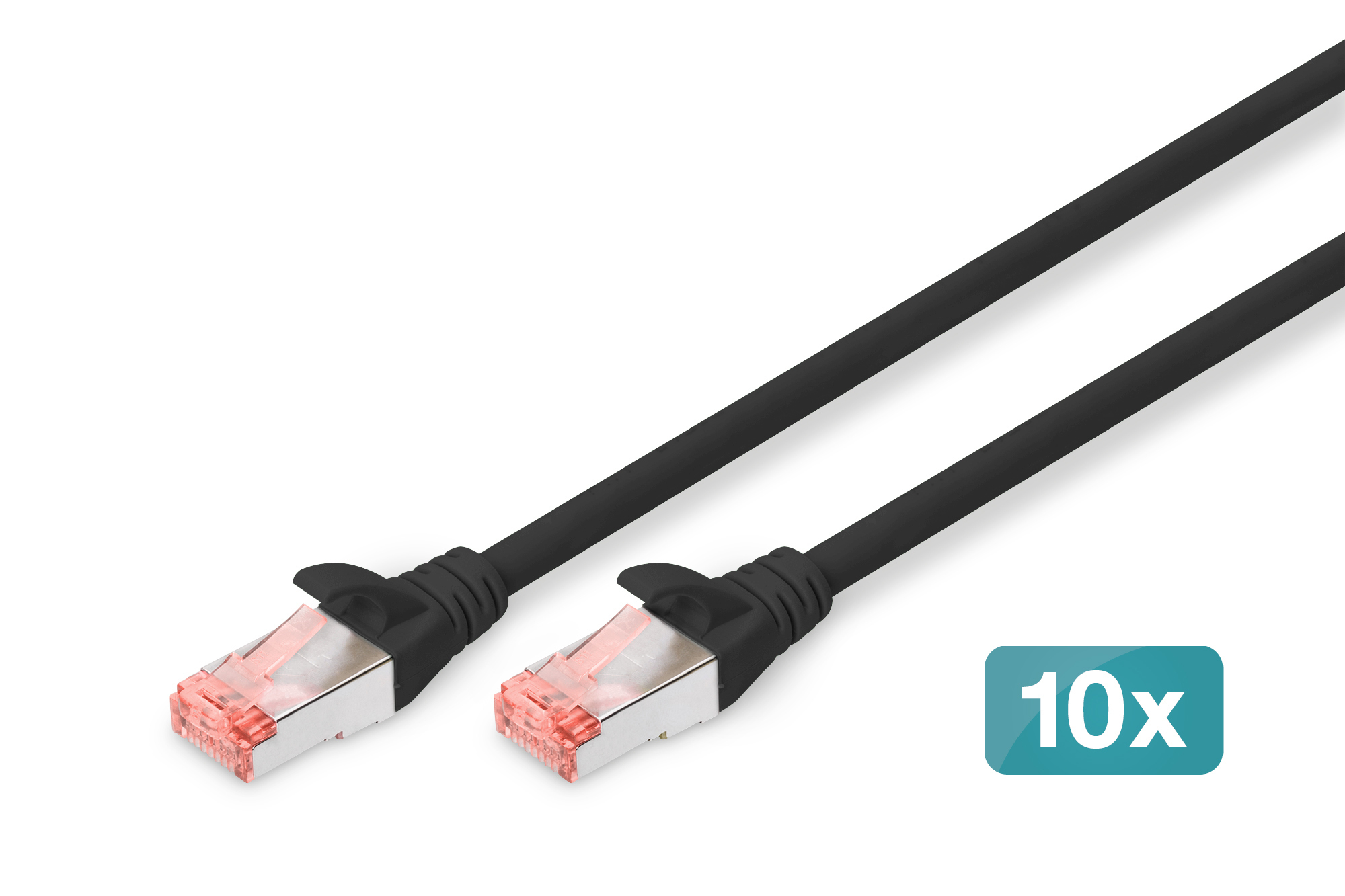 DIGITUS Professional CAT 6 S/FTP Patchkabel 1 m 10 Stück Schwarz